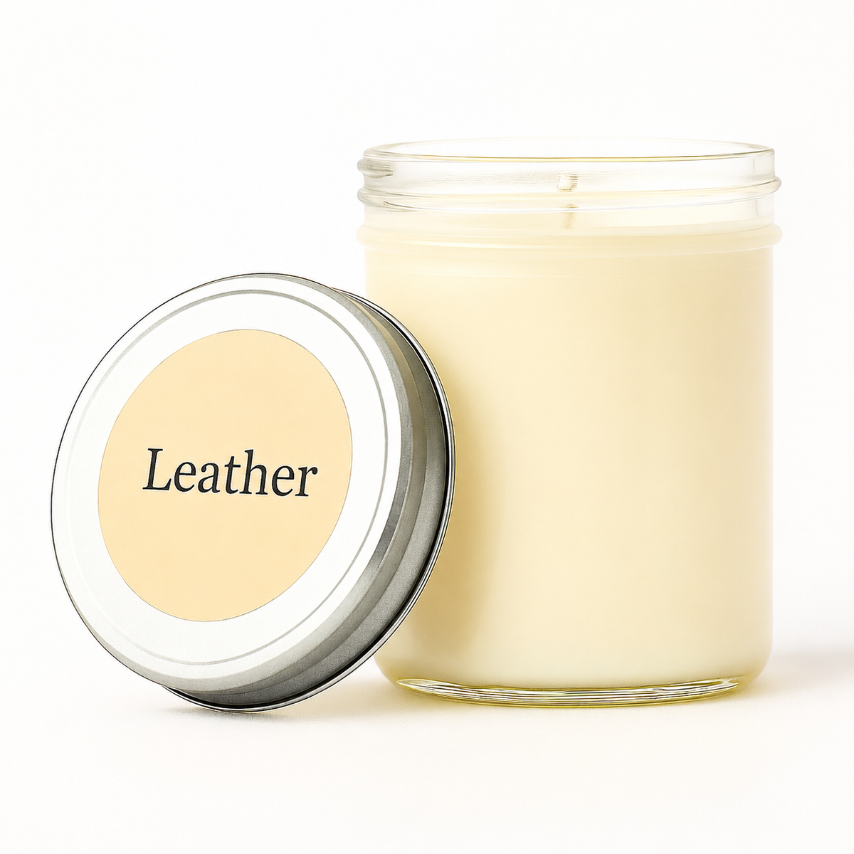 Leather 8 oz soy candle