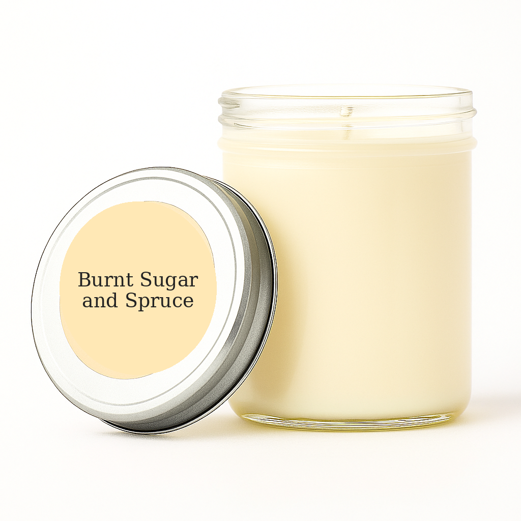 Burnt Sugar and Spruce 8 oz soy candle